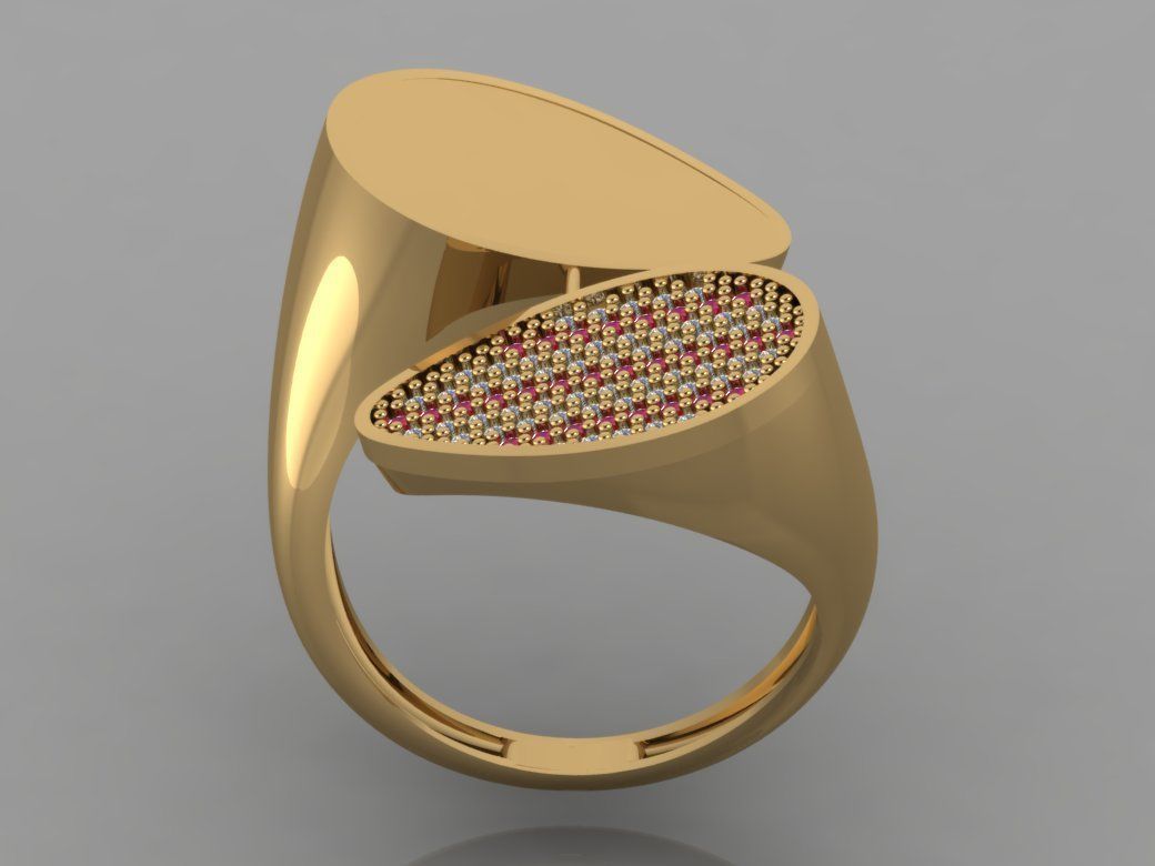 GC GOLD TW0089- Diamond ring 3D print model_2