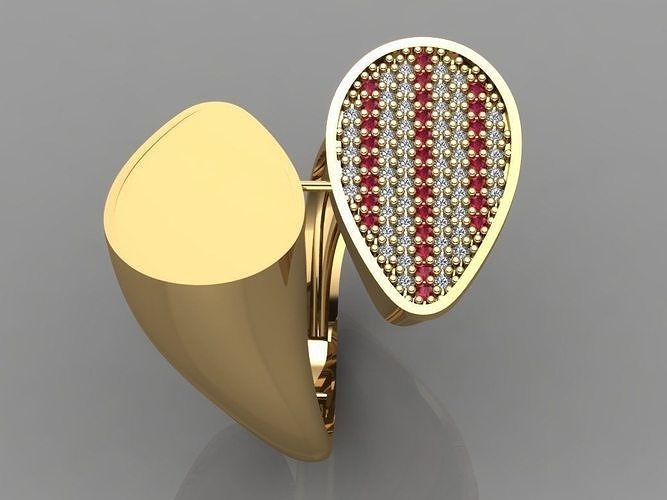 GC GOLD TW0089- Diamond ring 3D print model