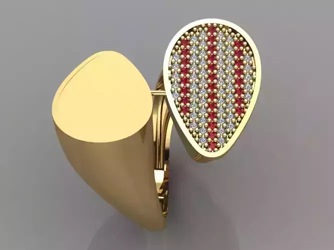 GC GOLD TW0089- Diamond ring 3D print model