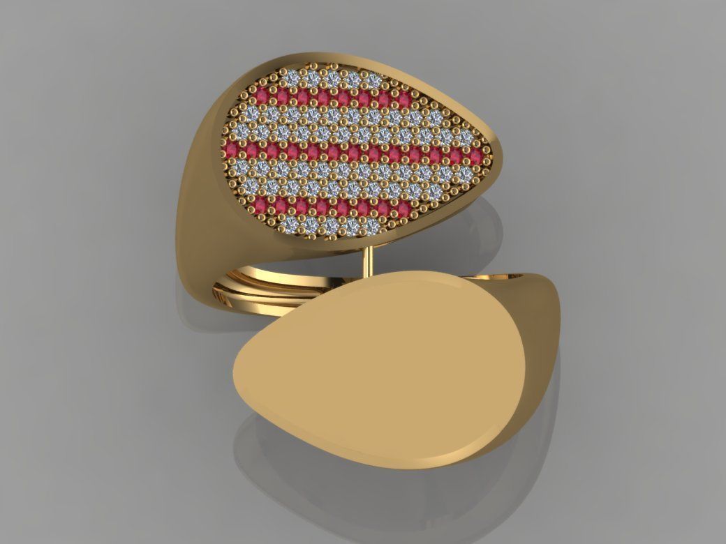 GC GOLD TW0089- Diamond ring 3D print model_3