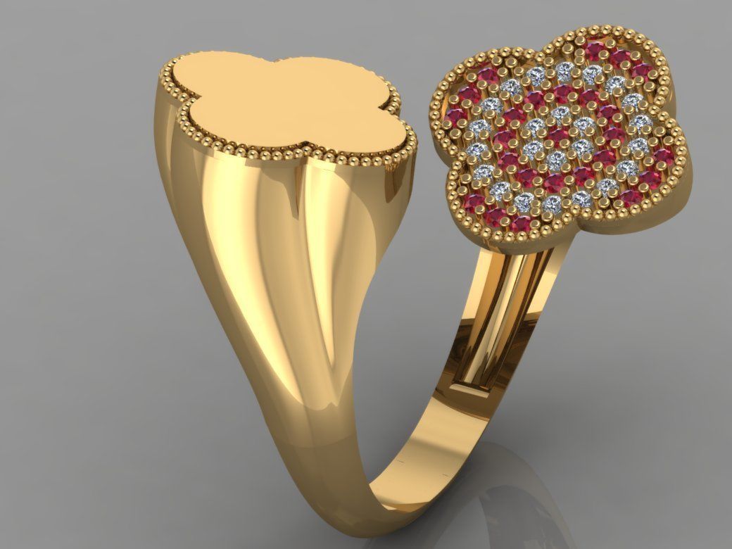 GC GOLD TW0090- Diamond ring 3D print model_2