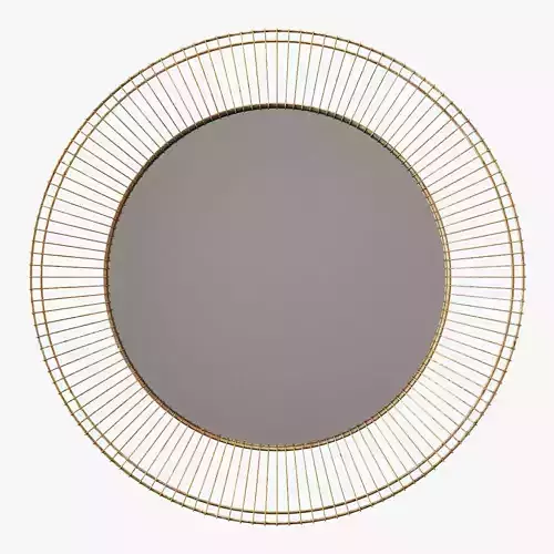 Uttermost bricius rust bronze and gold round metal mirror 3D model