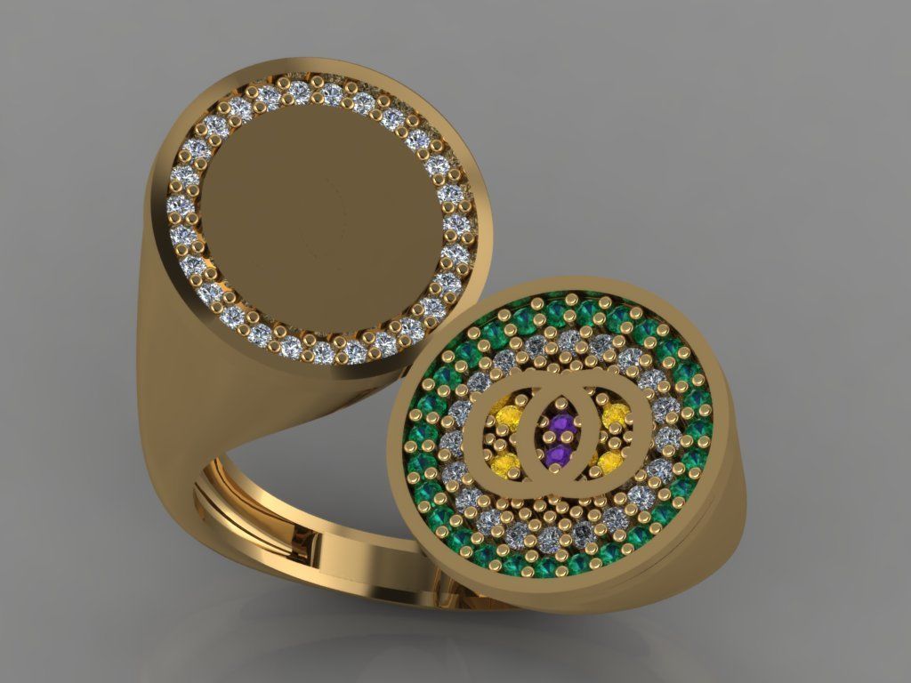 GC GOLD TW0091- Diamond ring 3 3D print model_1