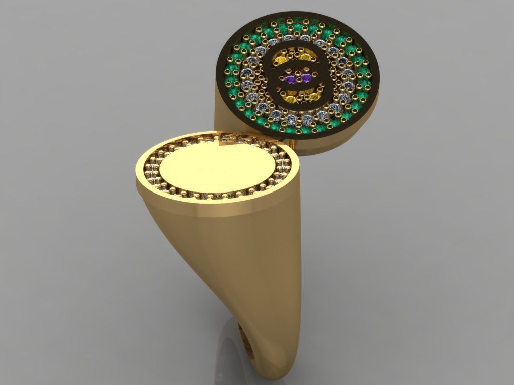 GC GOLD TW0091- Diamond ring 3 3D print model_3