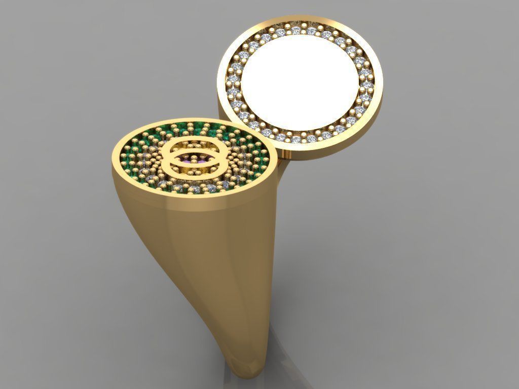 GC GOLD TW0091- Diamond ring 3 3D print model_2