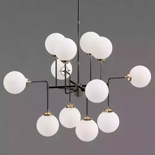 RH Bistro Globe Milk Glass 12-Light Chandelier