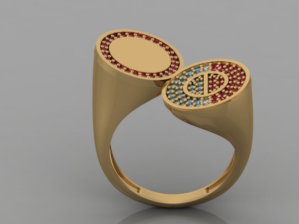 GC GOLD TW0092- Diamond ring 3D print model_3