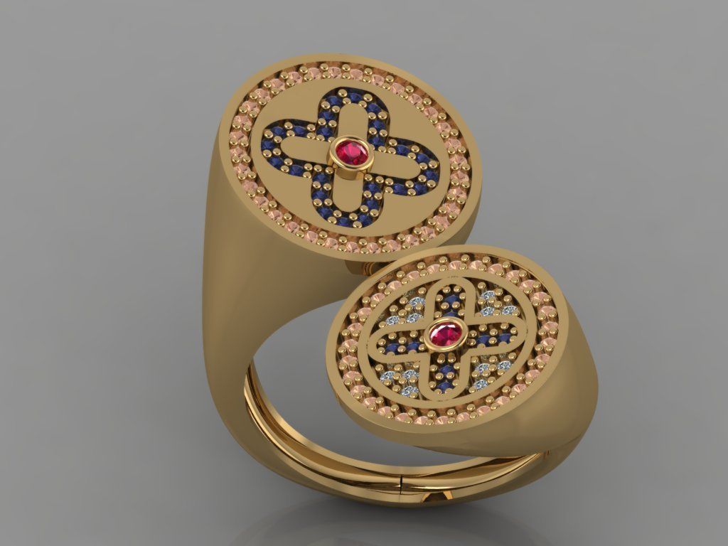 GC GOLD TW0093- Diamond ring  3D print model_3