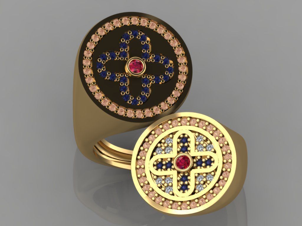 GC GOLD TW0093- Diamond ring  3D print model_1