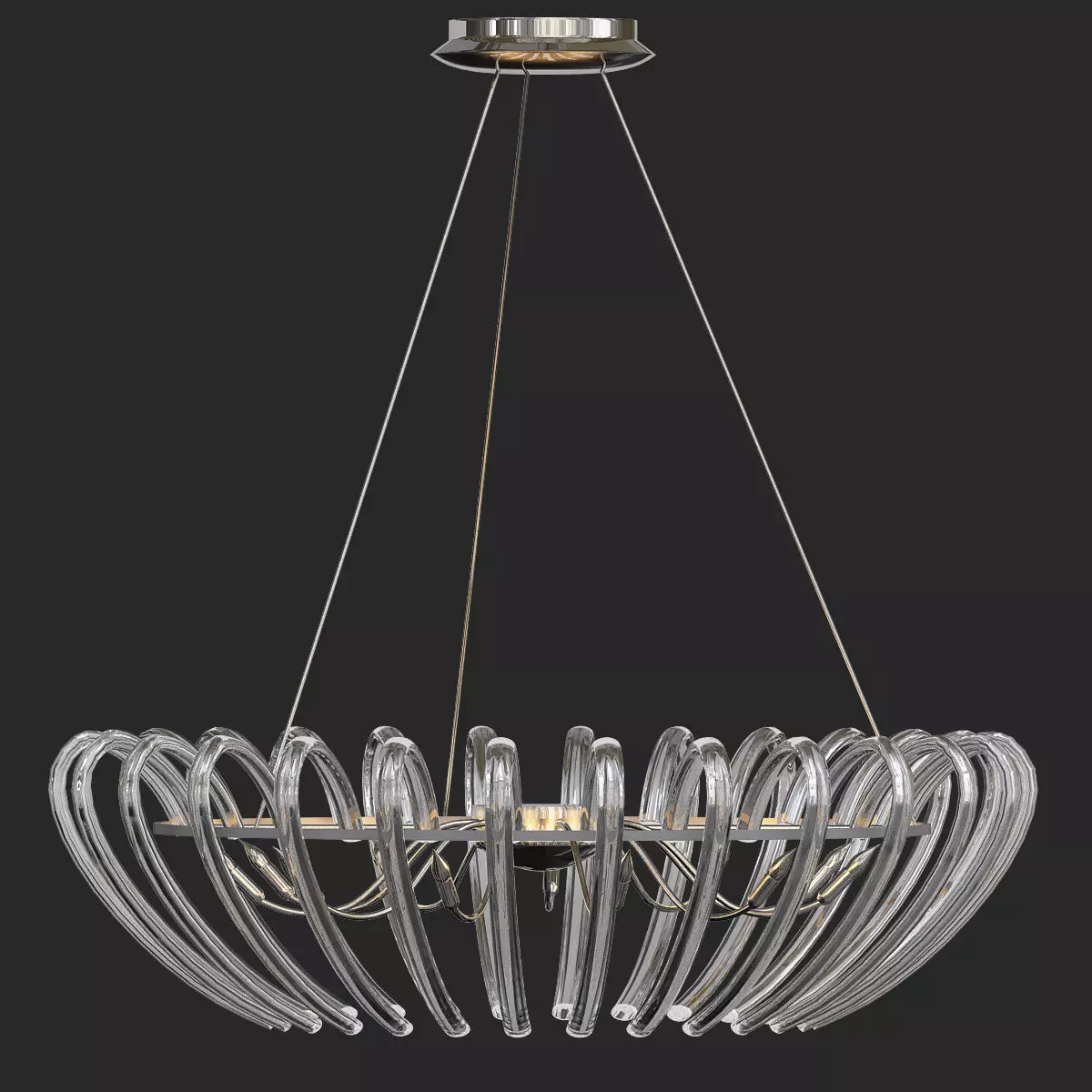 Ariadna chandelier - modern glass pendant light 3D model_0