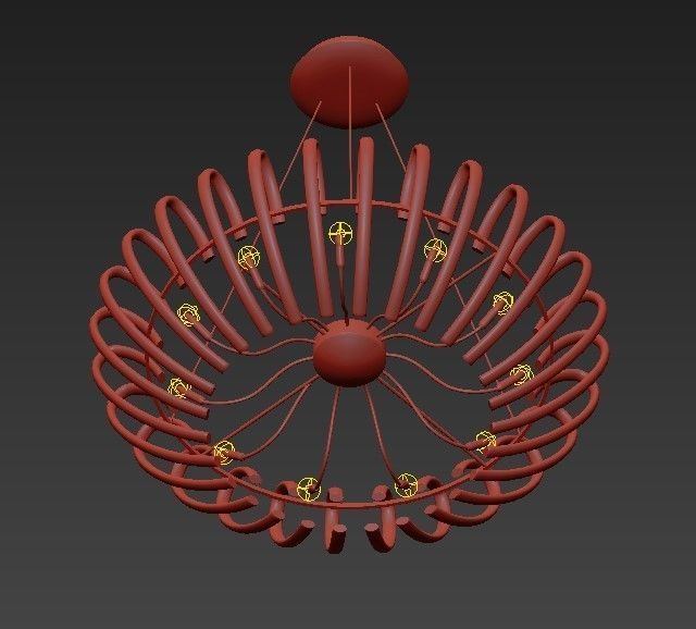 Ariadna chandelier - modern glass pendant light 3D model_2