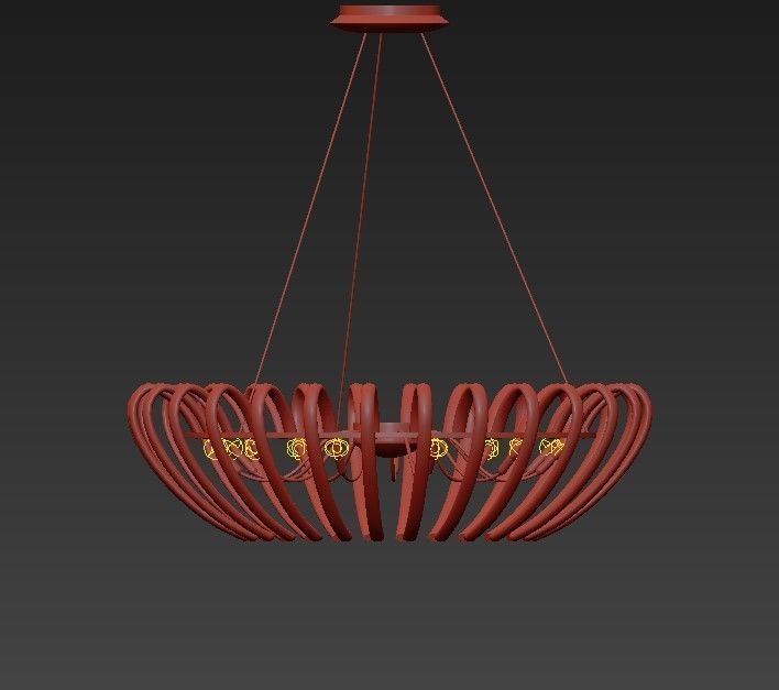 Ariadna chandelier - modern glass pendant light 3D model_1