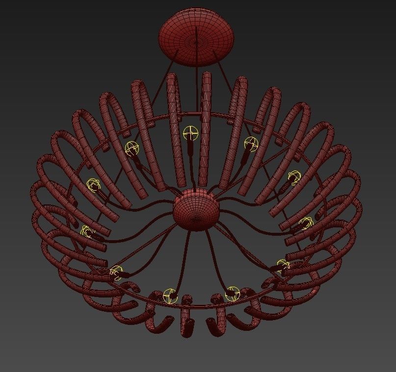 Ariadna chandelier - modern glass pendant light 3D model_3