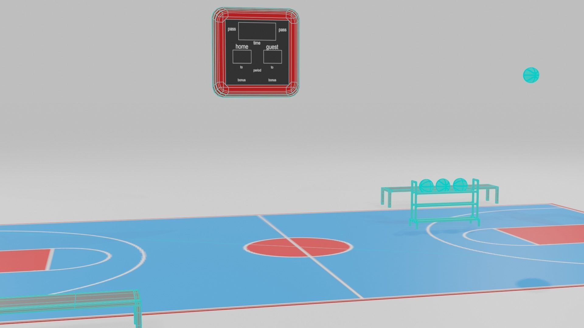 low poly basketball court pack Low-poly 3D model_43