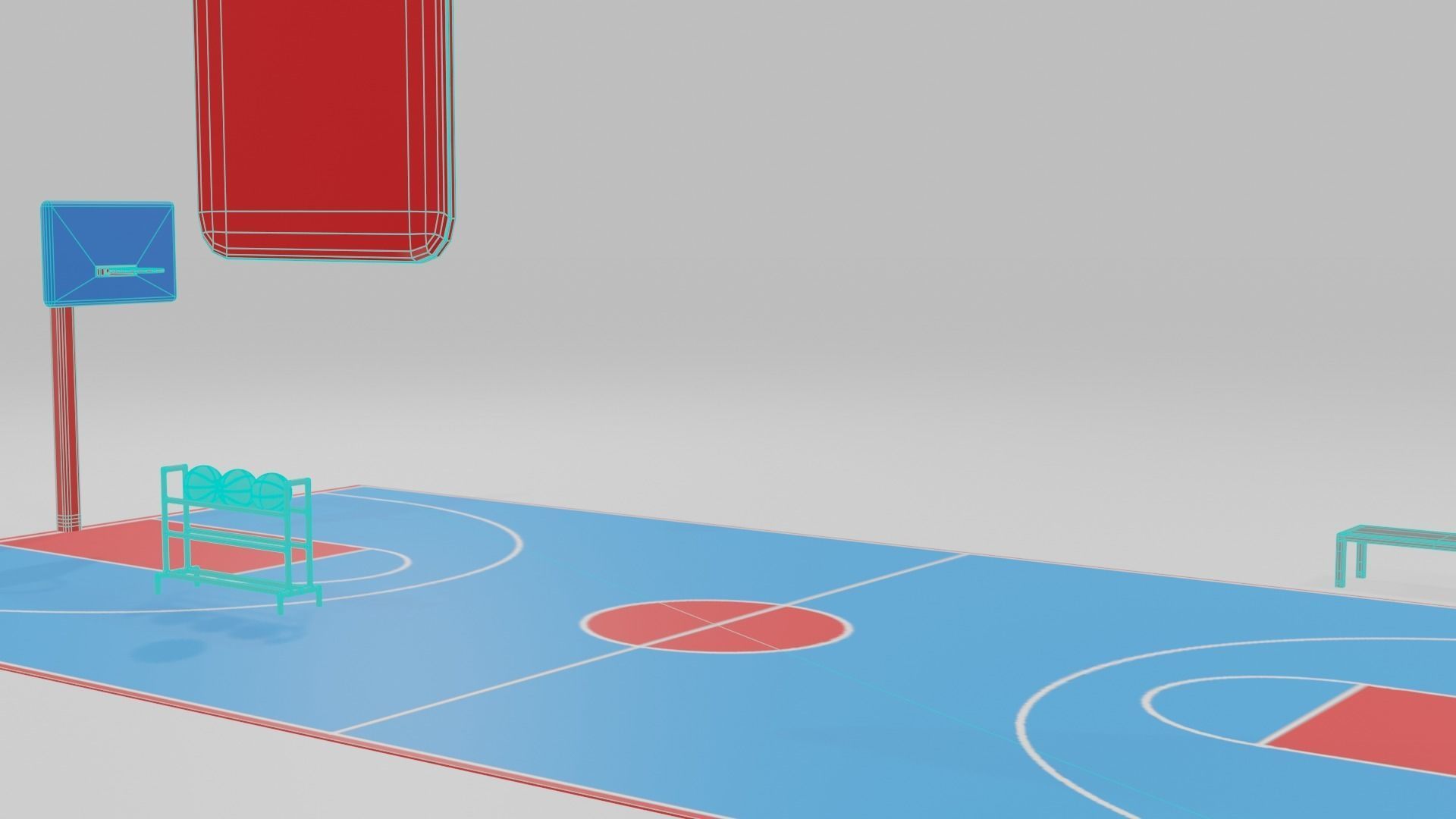low poly basketball court pack Low-poly 3D model_33