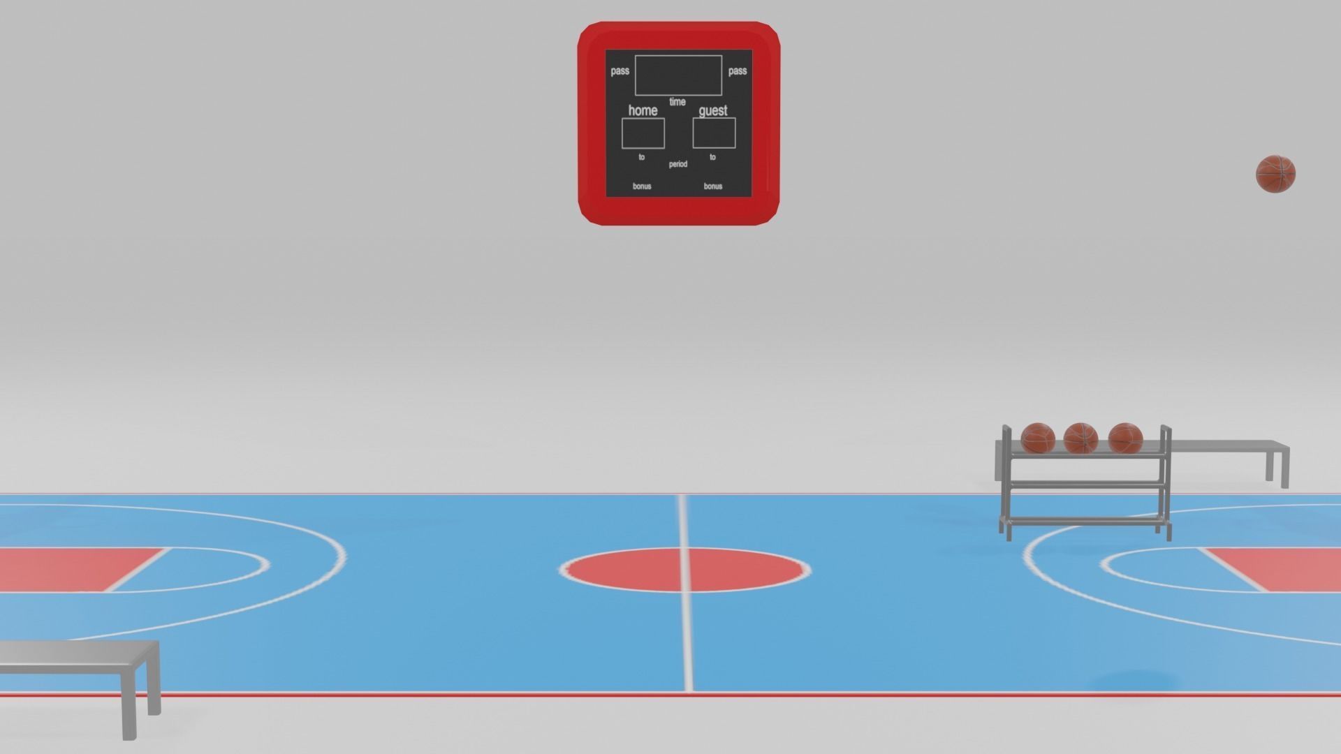 low poly basketball court pack Low-poly 3D model_46