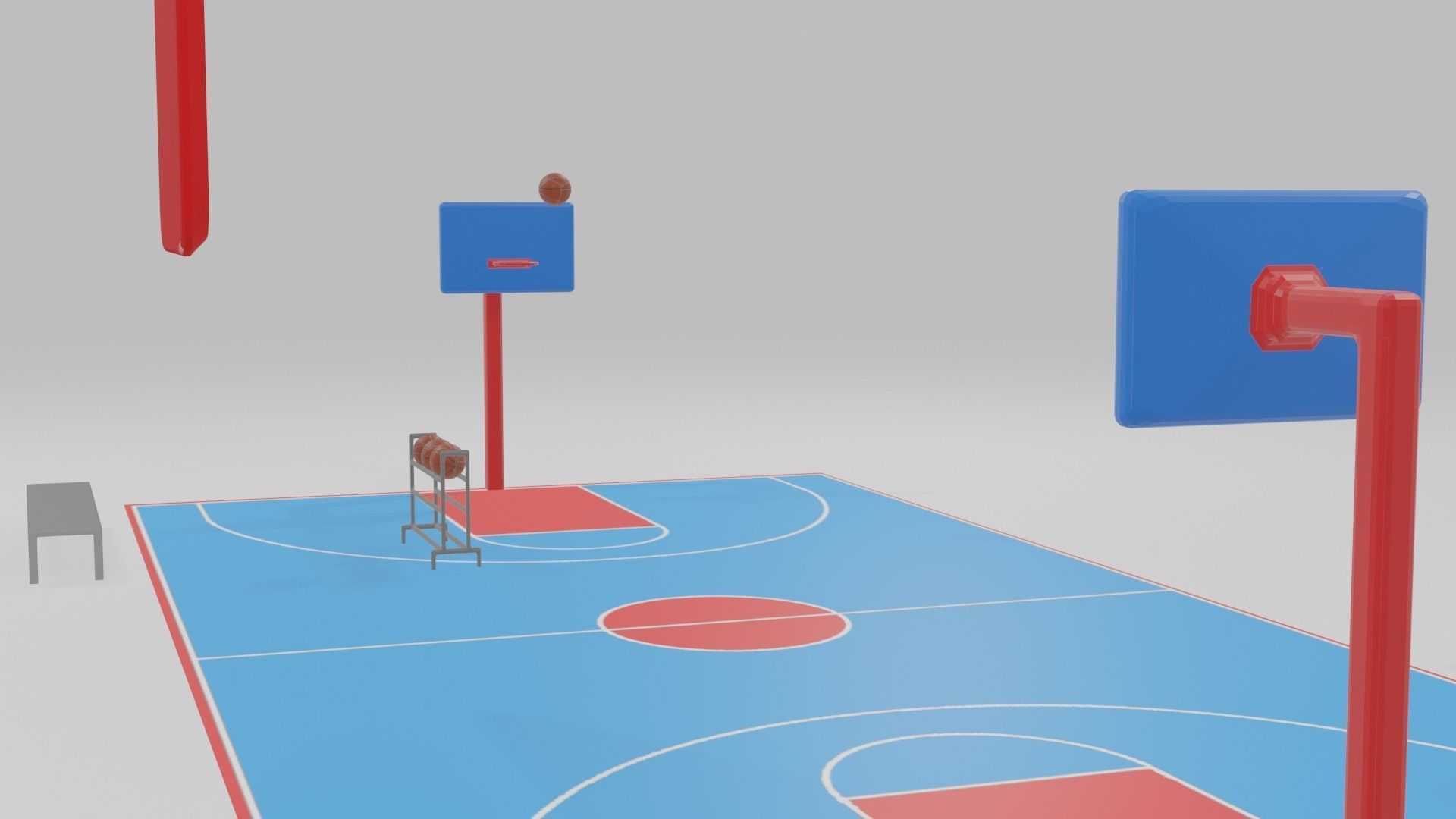 low poly basketball court pack Low-poly 3D model_34