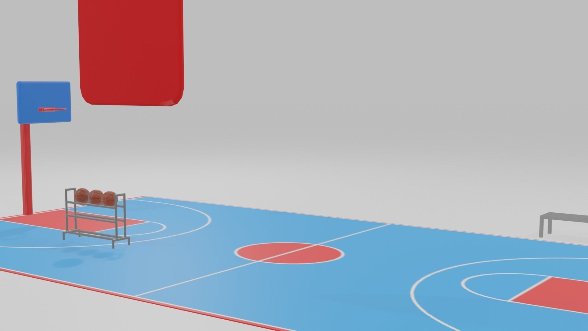 low poly basketball court pack Low-poly 3D model_32