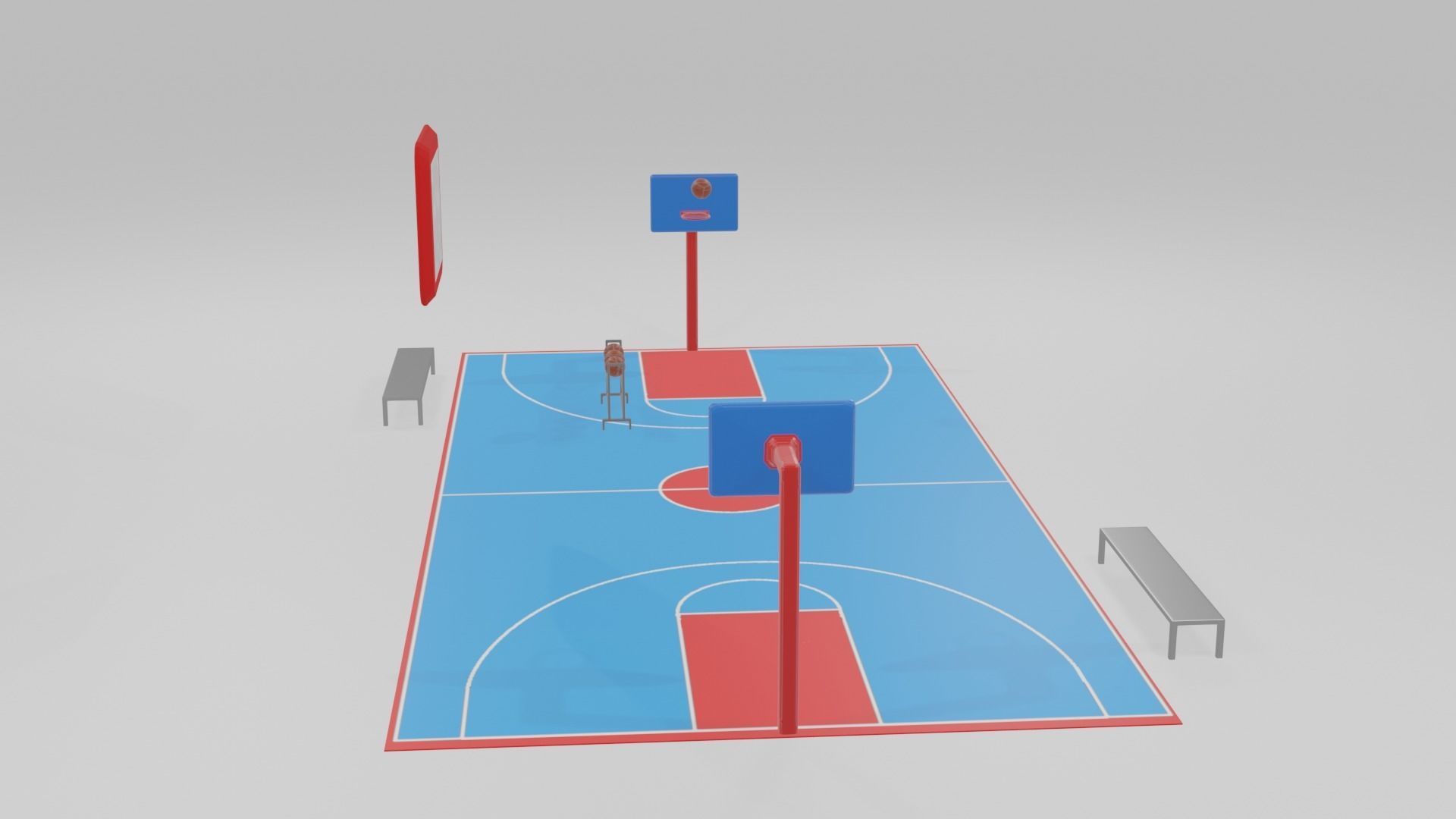 low poly basketball court pack Low-poly 3D model_18