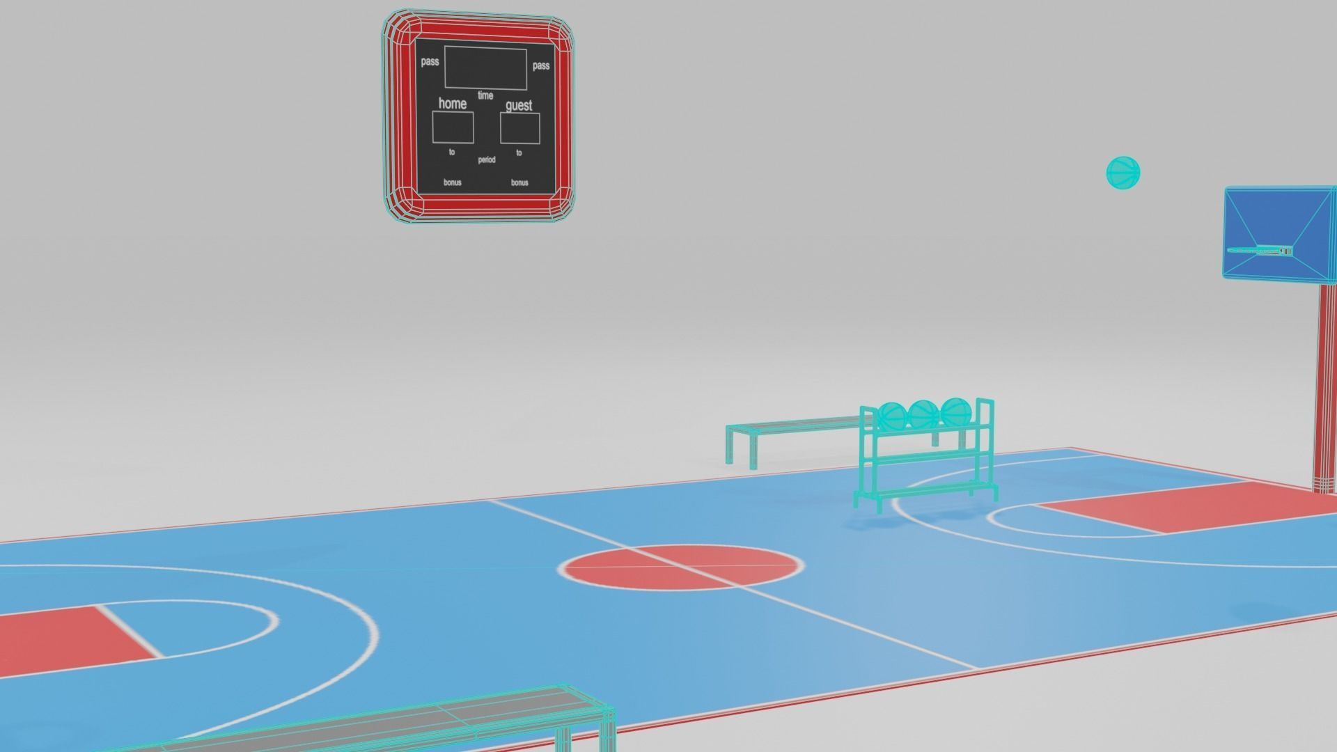 low poly basketball court pack Low-poly 3D model_41