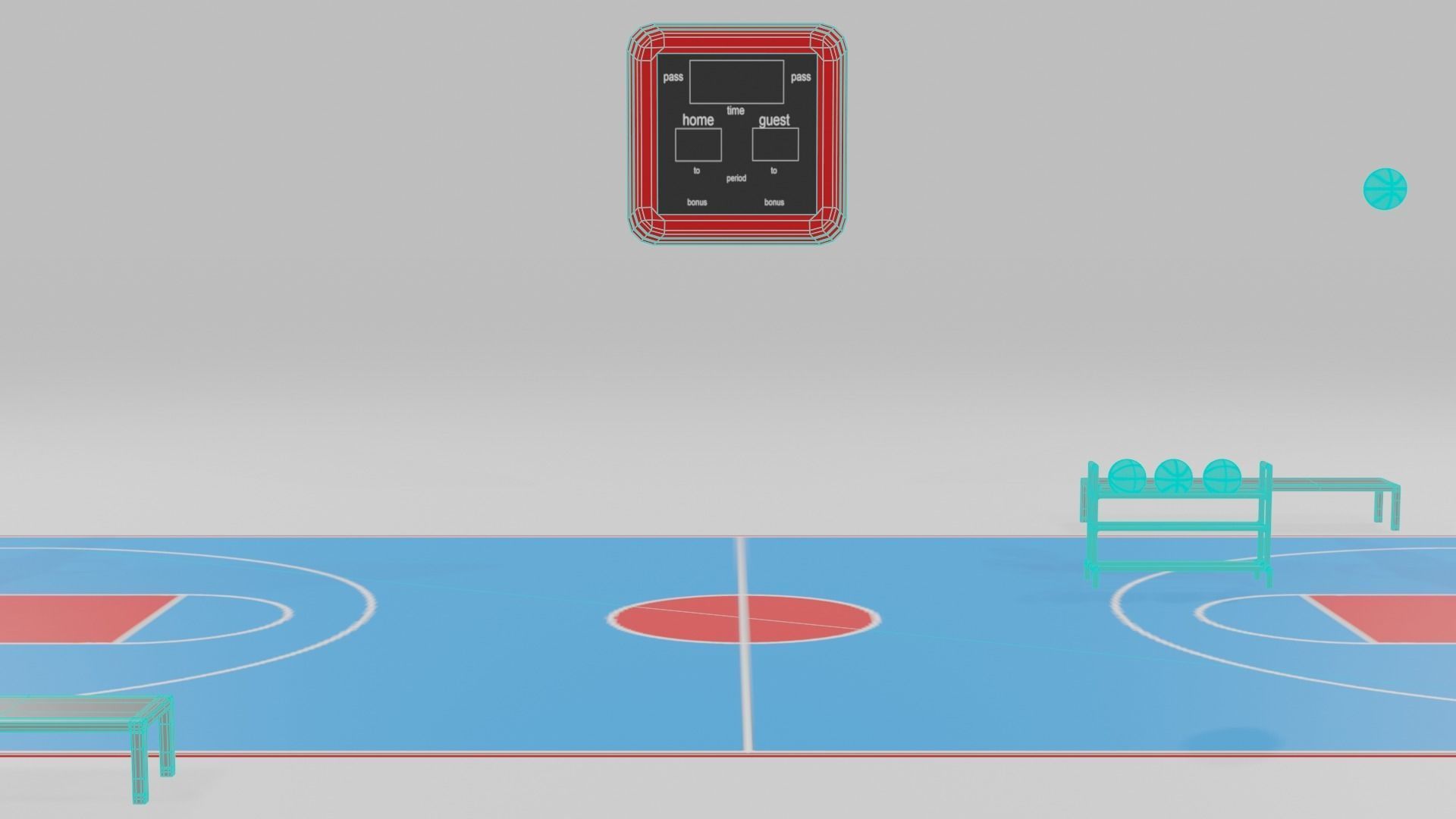 low poly basketball court pack Low-poly 3D model_47