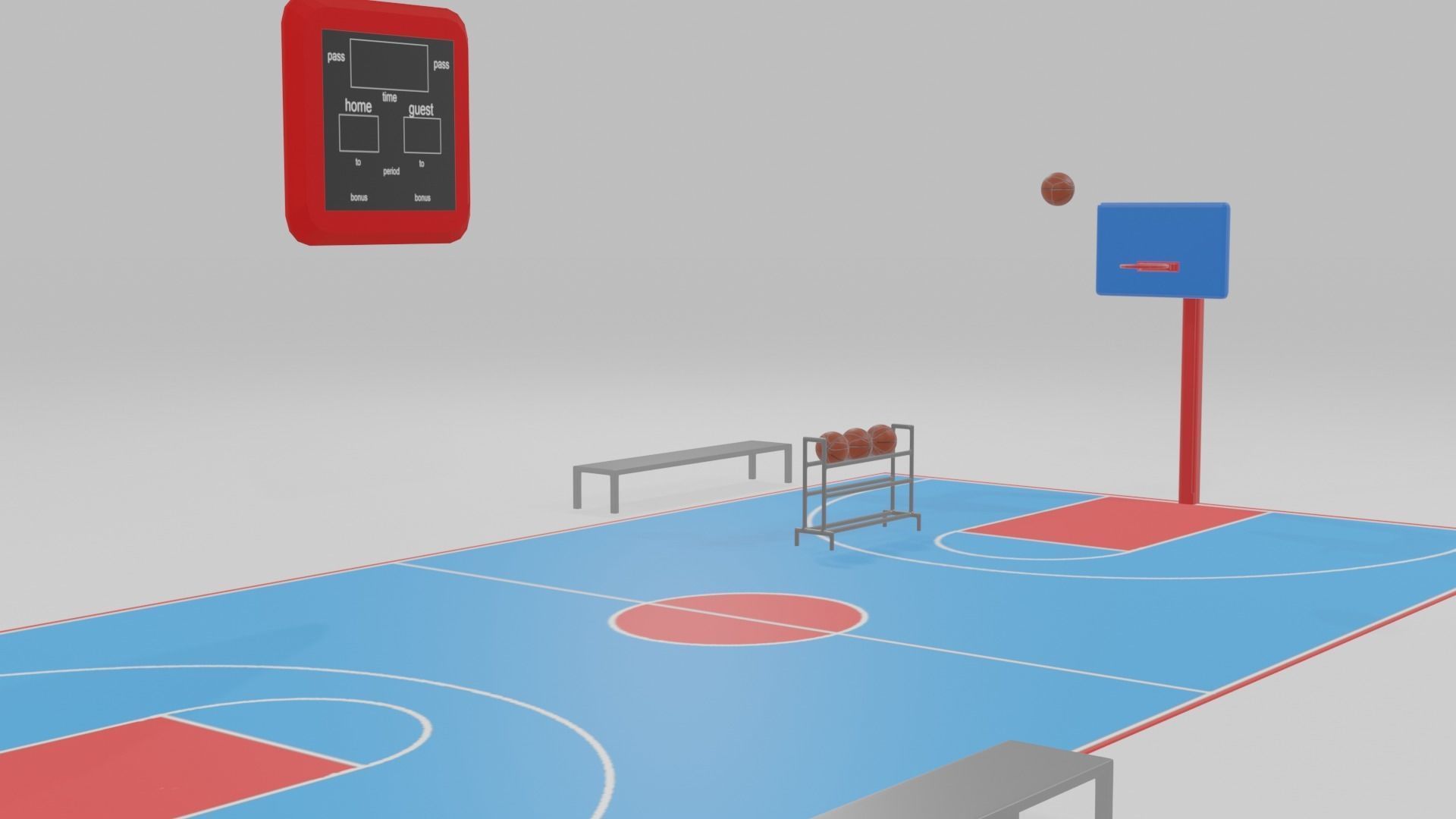 low poly basketball court pack Low-poly 3D model_38