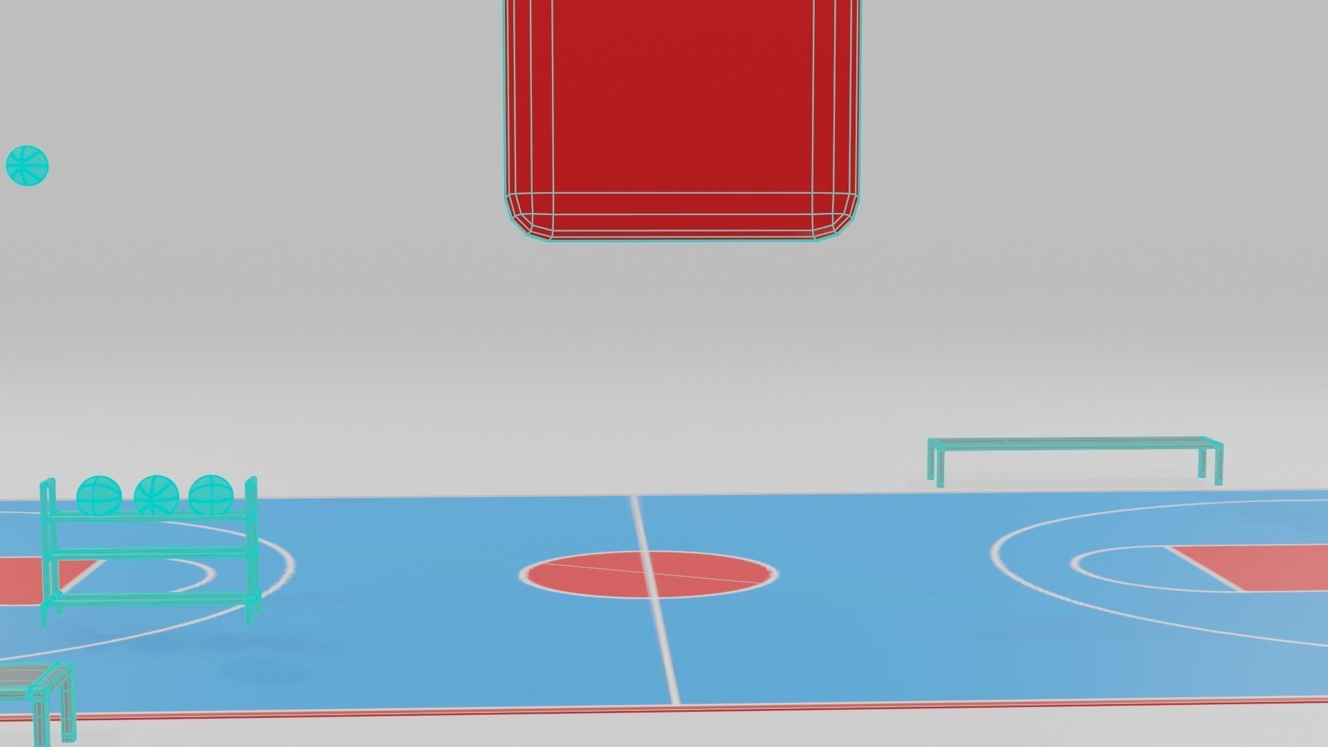 low poly basketball court pack Low-poly 3D model_31