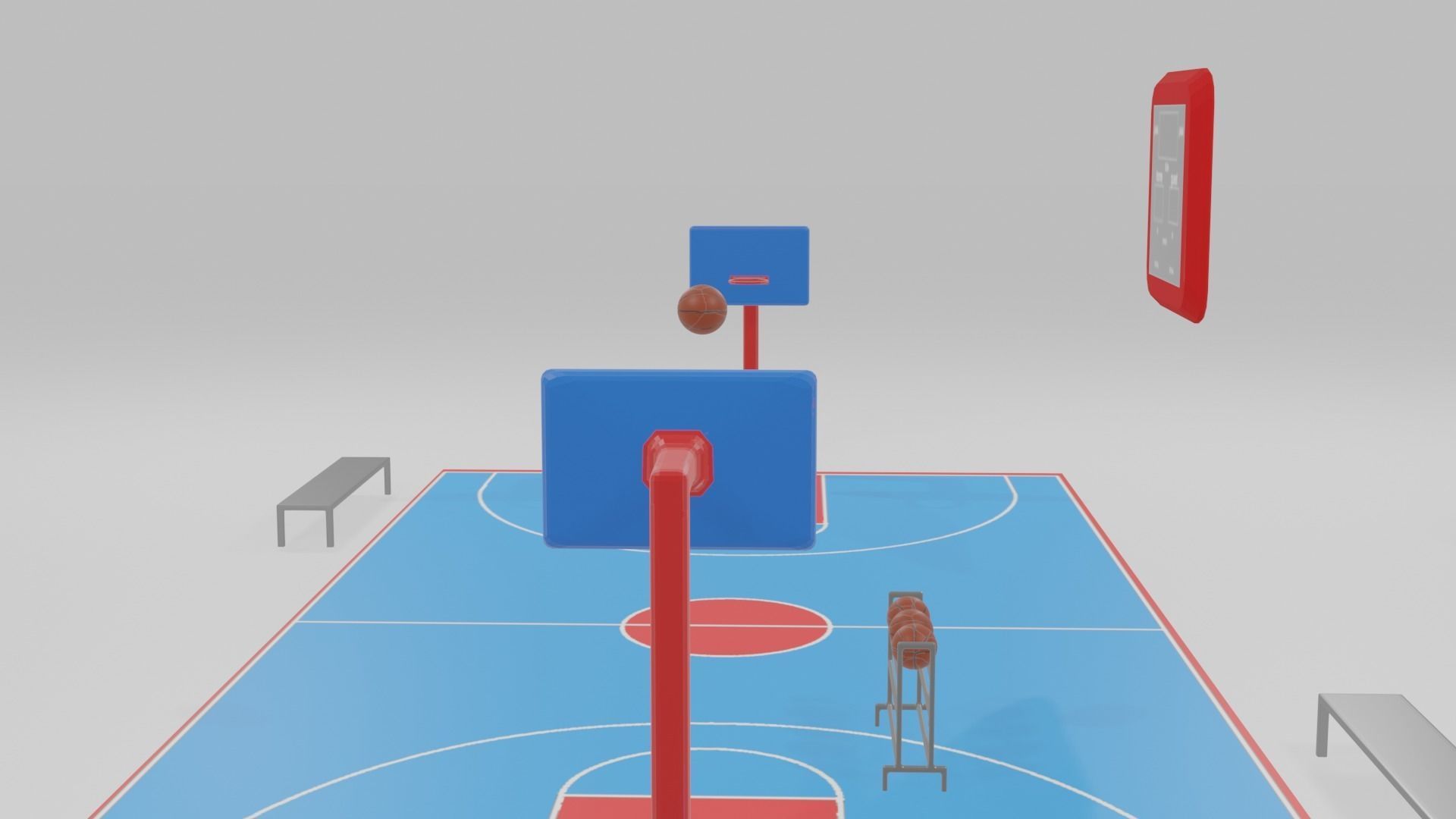 low poly basketball court pack Low-poly 3D model_26