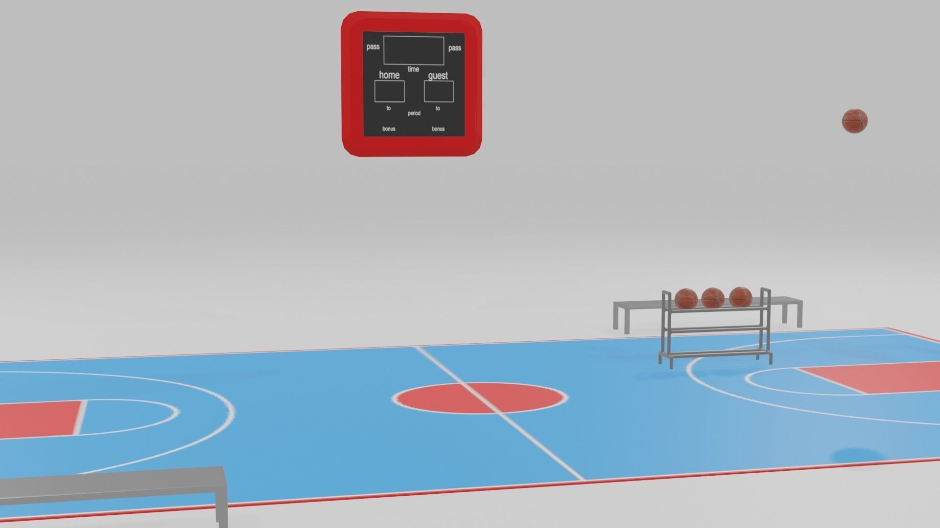 low poly basketball court pack Low-poly 3D model_42