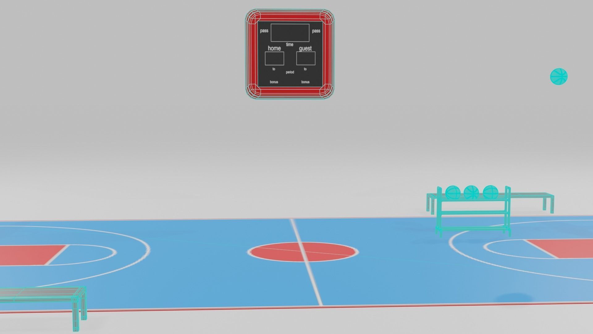 low poly basketball court pack Low-poly 3D model_45