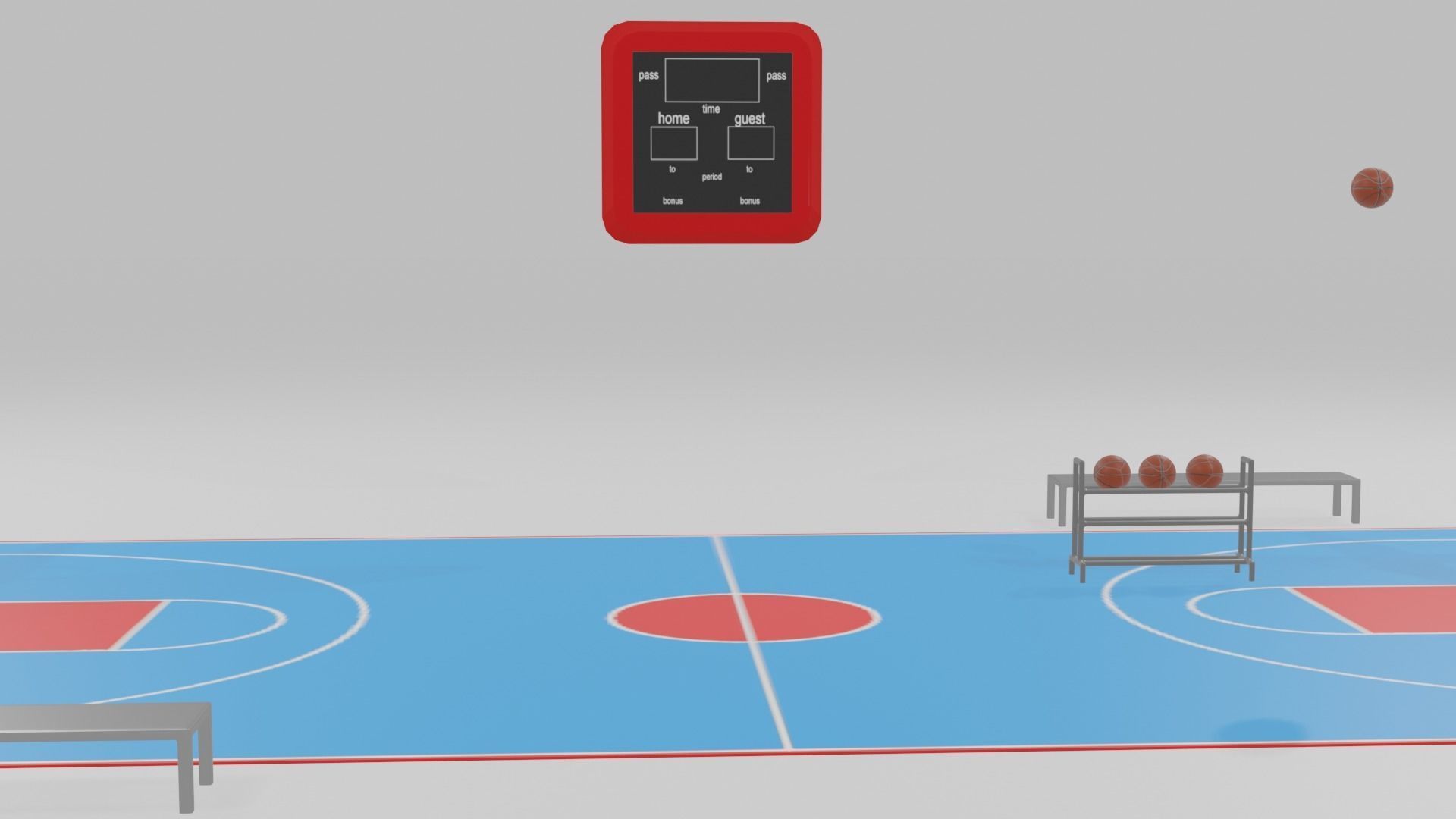 low poly basketball court pack Low-poly 3D model_44