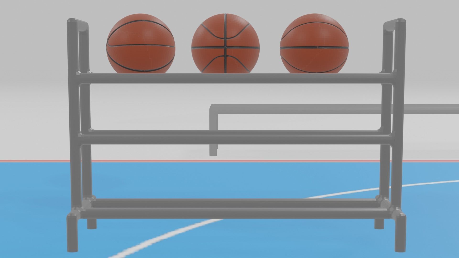 low poly basketball court pack Low-poly 3D model_50