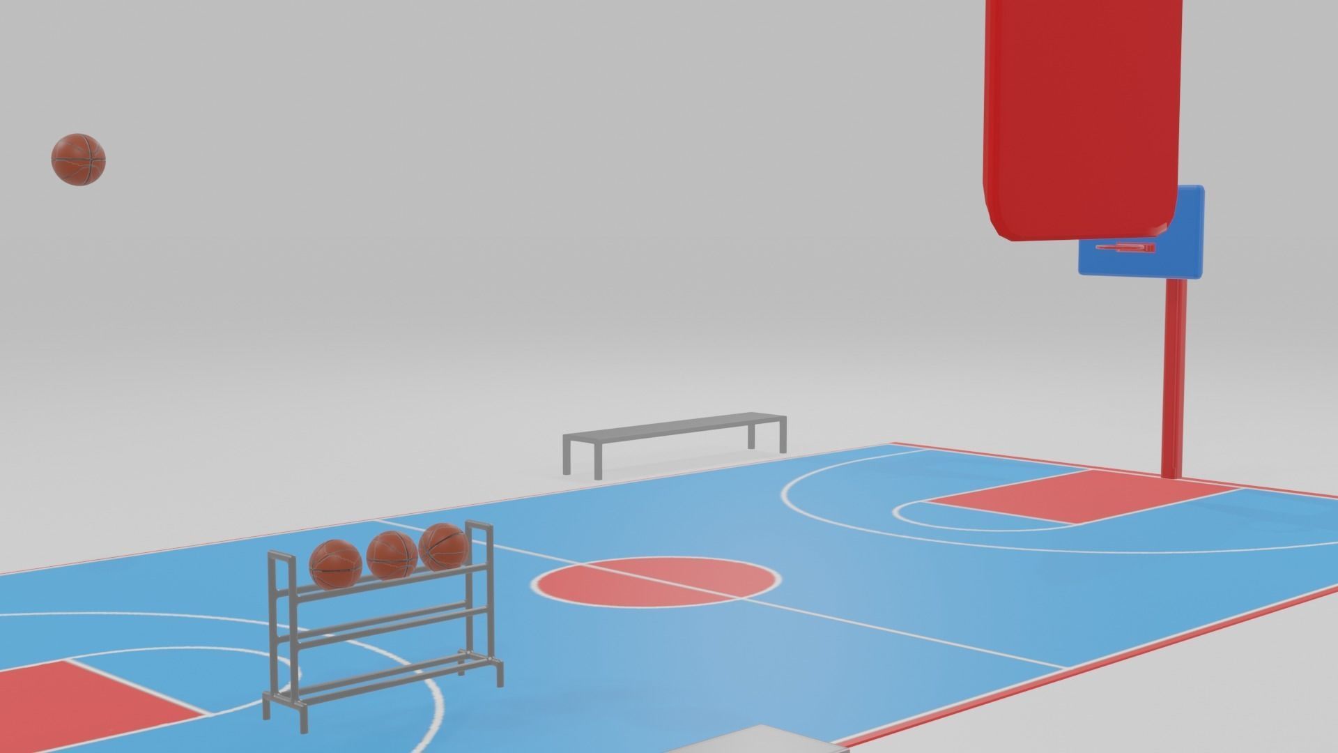 low poly basketball court pack Low-poly 3D model_28