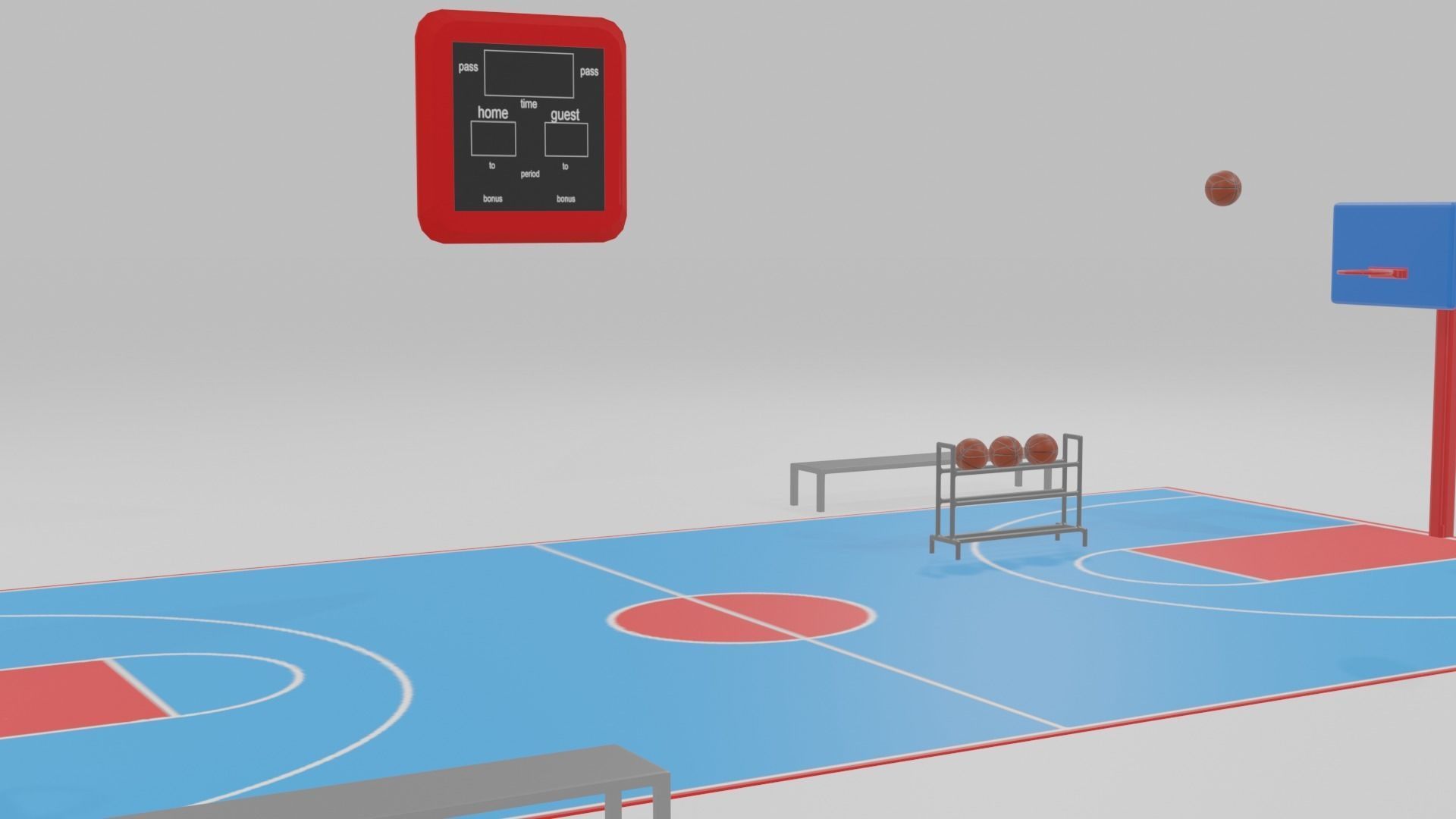 low poly basketball court pack Low-poly 3D model_40