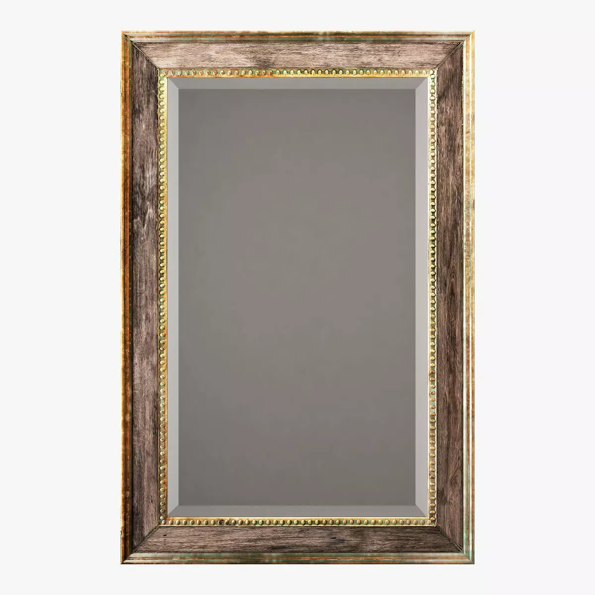 Uttermost quintina burnished pine frame and antiqued gold mirror 3D model_0