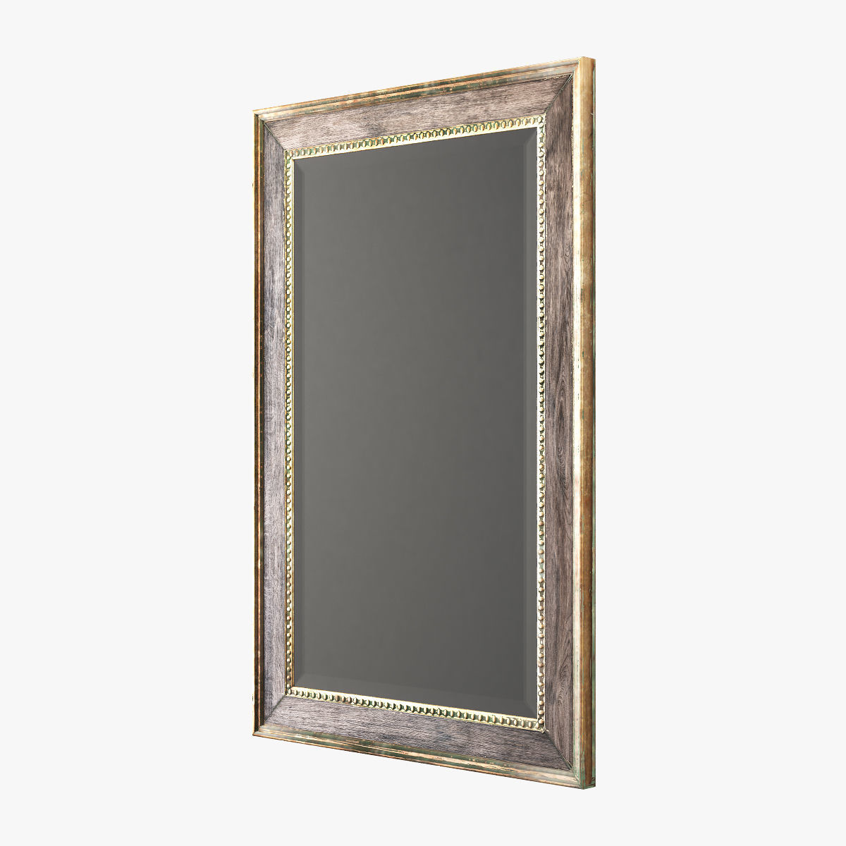 Uttermost quintina burnished pine frame and antiqued gold mirror 3D model_1
