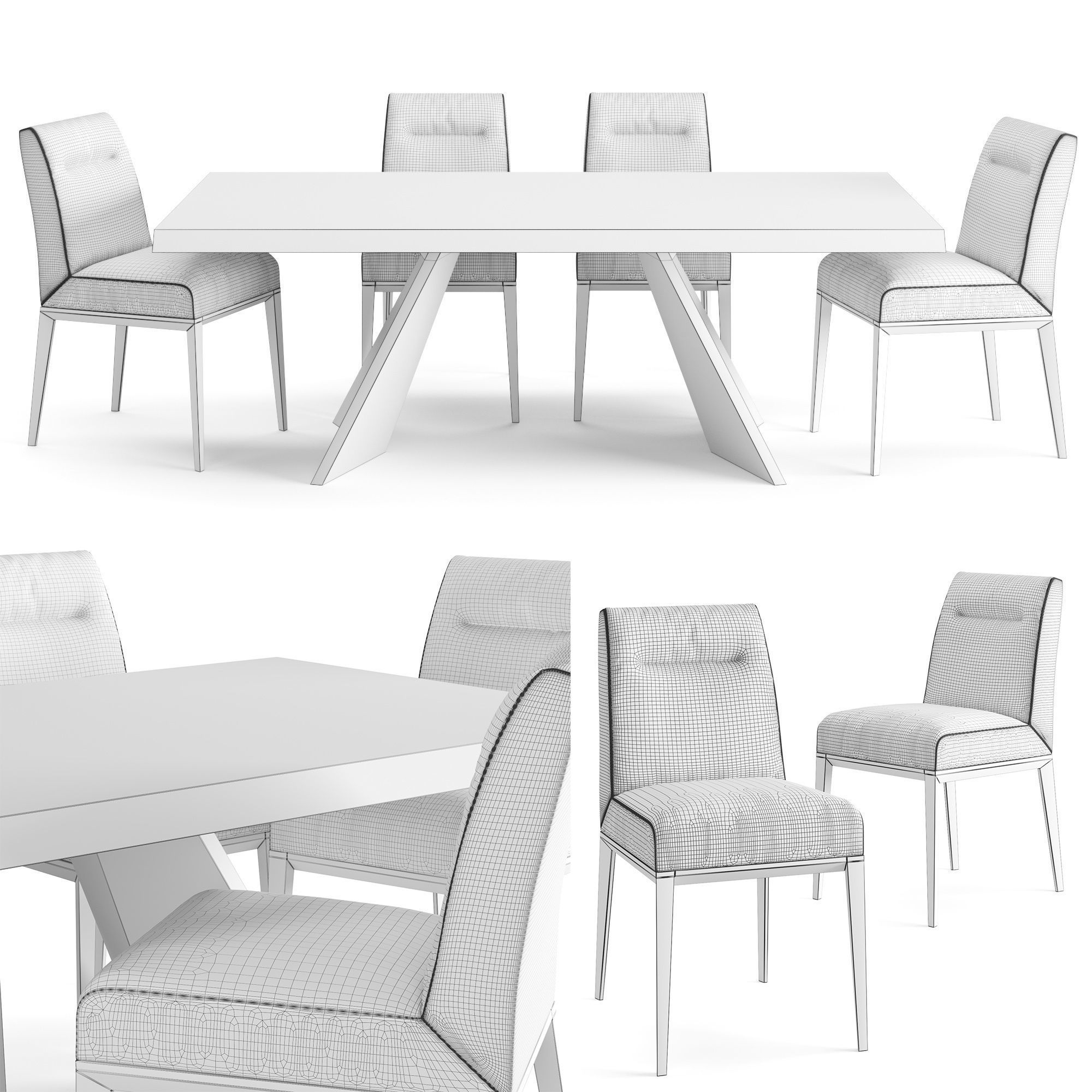 Table and chair Icaro Tosca 3D model_2