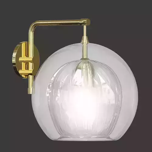 PLEATED glass globe wall sconce