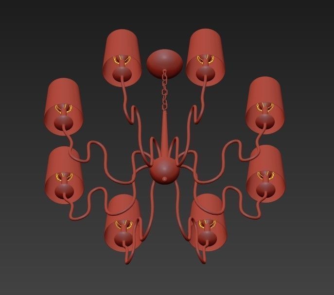 Briana chandelier with four lamps 3D model_2