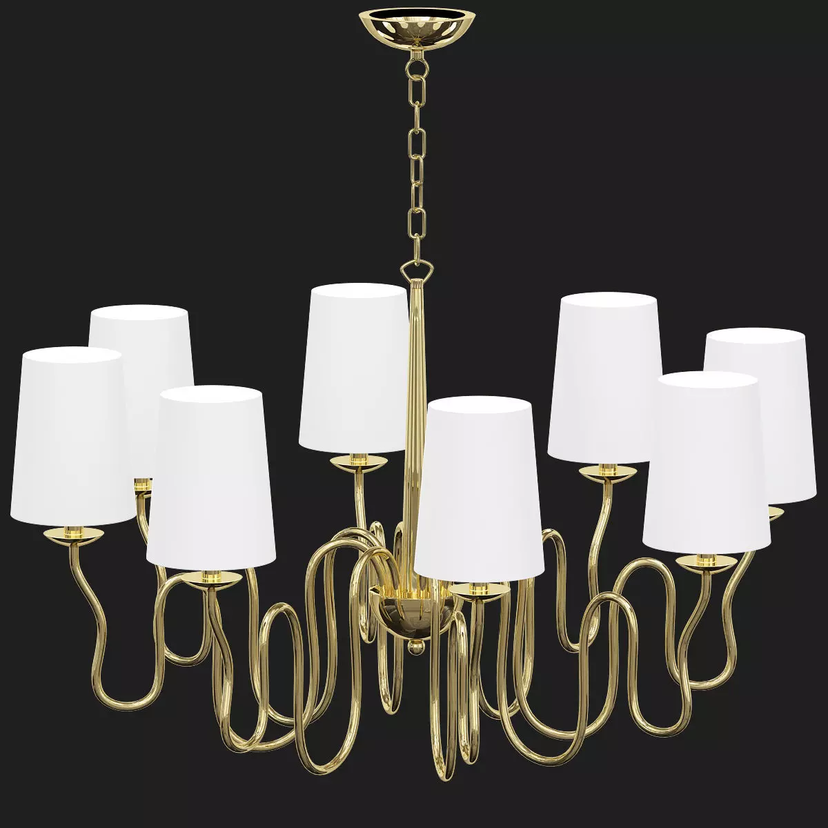 Briana chandelier with four lamps 3D model_0