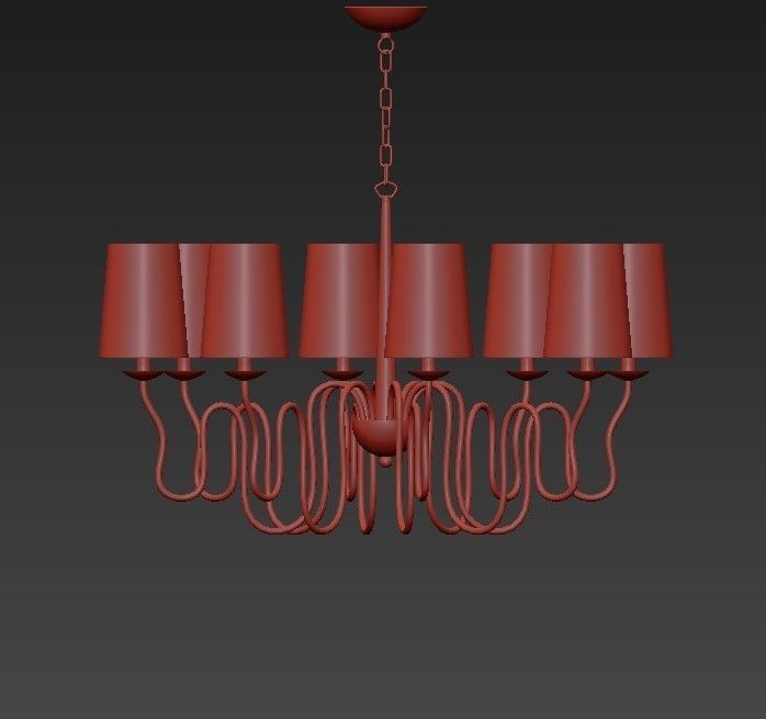Briana chandelier with four lamps 3D model_1