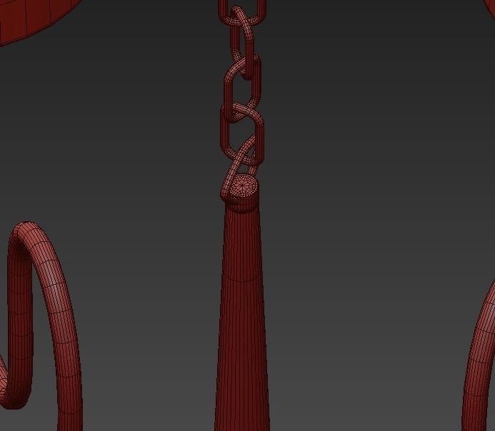 Briana chandelier with four lamps 3D model_5