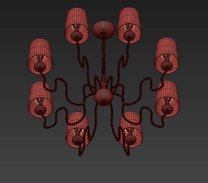 Briana chandelier with four lamps 3D model_7