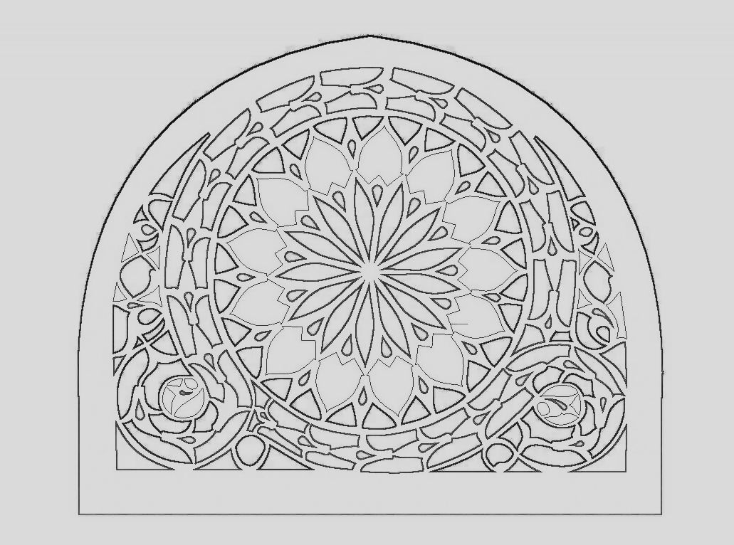 Yemeni Qamaria stained glasses windows 3D model_7