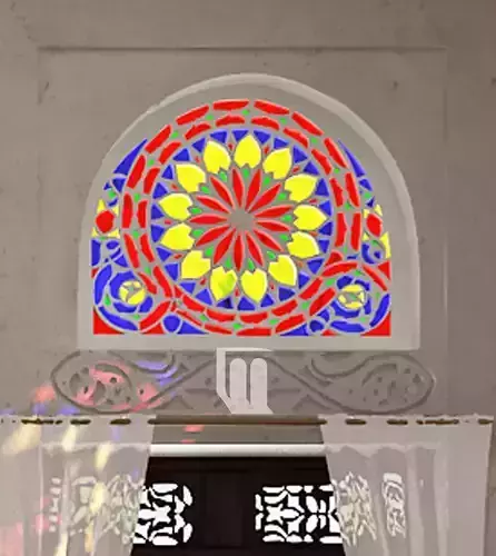 Yemeni Qamaria stained glasses windows 3D model