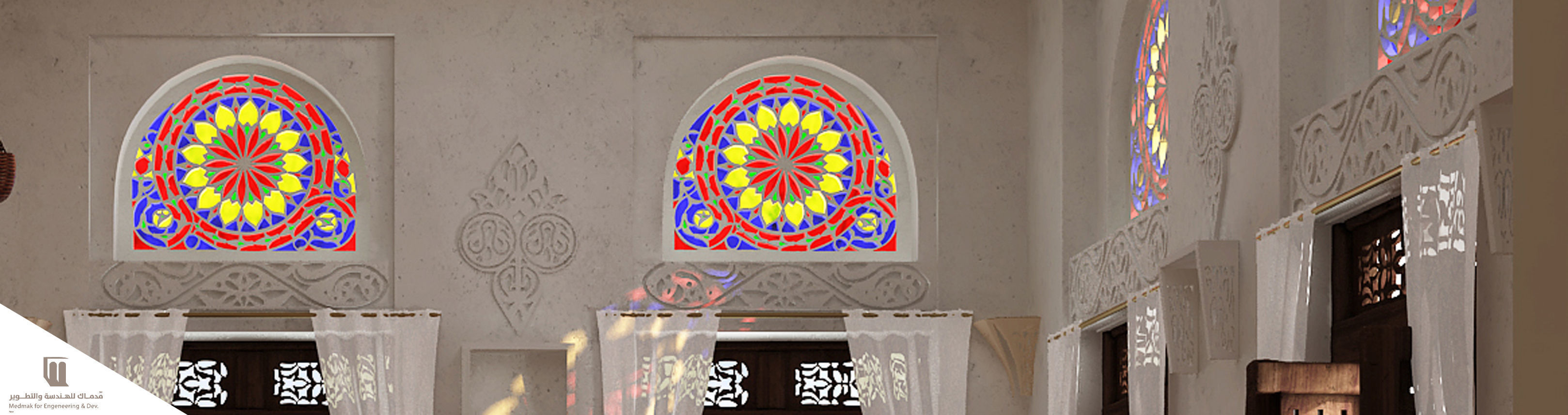 Yemeni Qamaria stained glasses windows 3D model_4