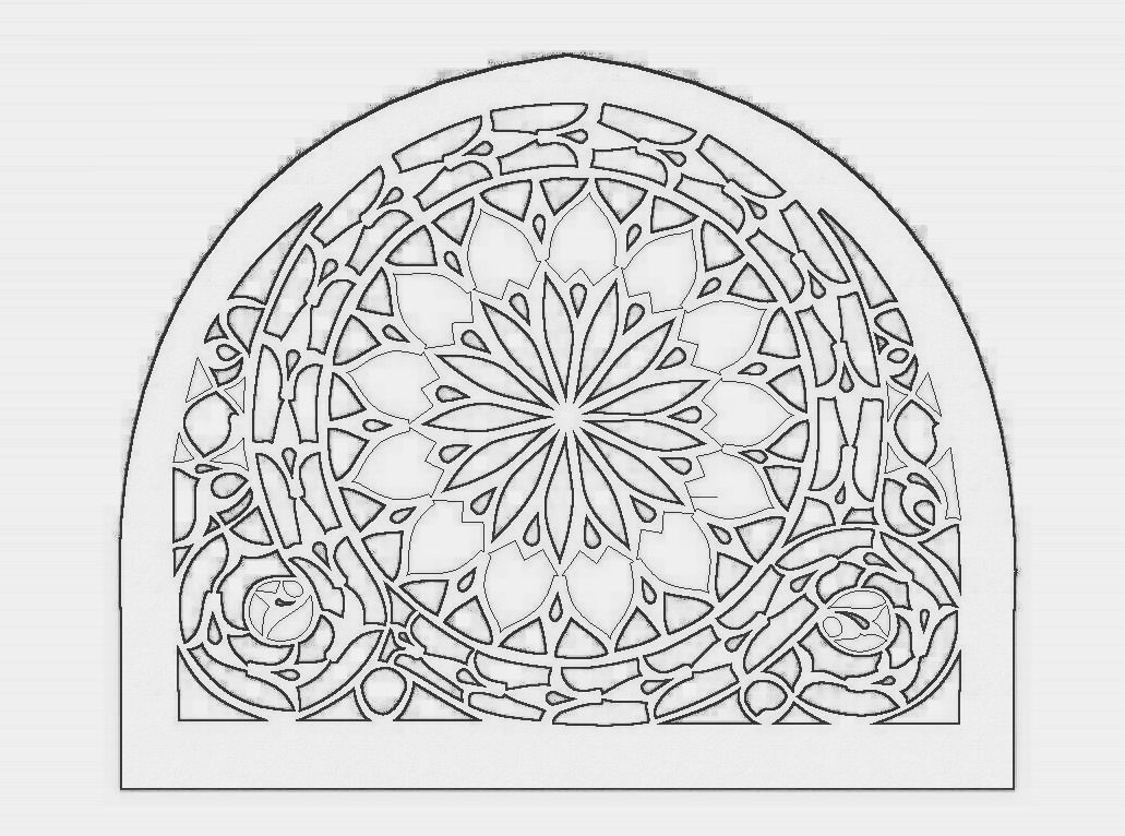 Yemeni Qamaria stained glasses windows 3D model_2