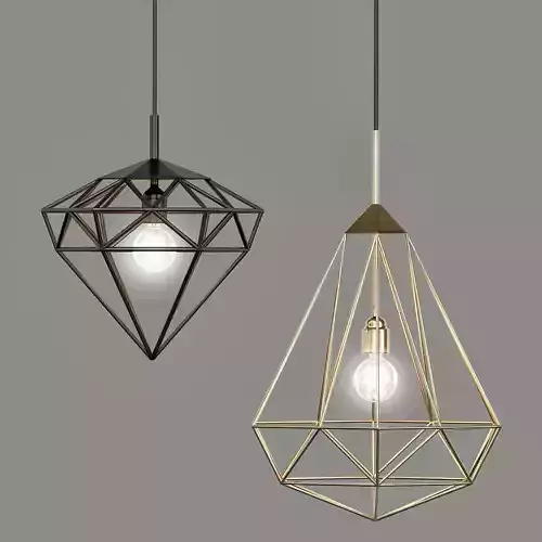 Slideshow two pendant lights with diamond shape