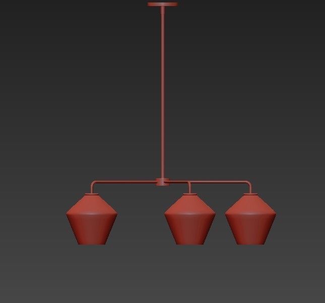 Sculptural Glass 5 Light 3D model_1