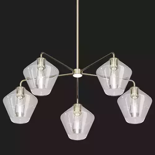 Sculptural Glass 5 Light